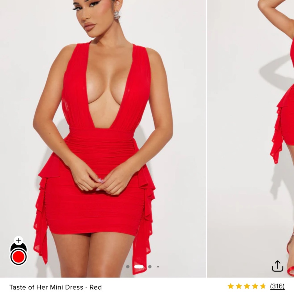 Fashion Nova Bold Red Mini Dress